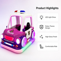 Voiture à pédales LED de police avec sirène et barre lumineuse pour enfants, idéale pour parcs d'attractions et centres commerciaux