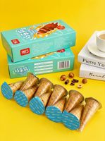 Vente en gros directe usine sous marque privée : Mini cornets croustillants, cornets de gaufres, cornets de biscuits fourrés au chocolat, cornets de gaufrettes au chocolat
