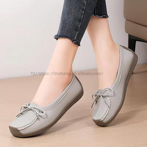Cowhide Korean Style Flat Non-Slip Snail for Women Casual Flat <b>Soft</b>-Soled <b>Shoes</b> Maternity <b>Shoes</b> for Mothers - Product Image 4