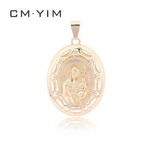 Oro laminado por mayoreo 14k bijoux religieux pendentif croix de jésus