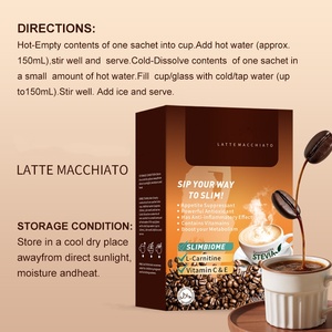 ผงกาแฟสำเร็จรูป OEM 7 กรัม*7 รสลาเต้มาคิอาโต ผสมสารให้ความหวานจากหญ้าหวานธรรมชาติ เครื่องดื่มกาแฟเพื่อสุขภาพ รับผลิตแบรนด์ส่วนตัว จำหน่ายแบบขายส่ง - Product Image 4