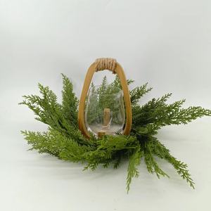 Decoración del hogar Planta artificial Guirnalda de hojas de ciprés y anillo de vela Decoración de Navidad - Product Image 3