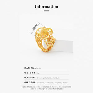 طباعة ثلاثية الأبعاد خاتم مجوف زهرة تجاعيد فاخر دبي للزفاف نارسيسوس مؤشر مجوهرات إصبع للنساء حفل زفاف - Product Image 5