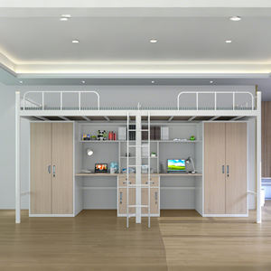 <span class=keywords><strong>Lit</strong></span> superposé double <span class=keywords><strong>en</strong></span> métal et acier pour chambre d'étudiant, dortoir, <span class=keywords><strong>avec</strong></span> table d'étude et <span class=keywords><strong>bureau</strong></span>, <span class=keywords><strong>lit</strong></span> d'appartement - Product Image 5