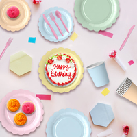 Suministros para Fiestas Temáticas con Encaje de Color Sólido Rosa, Azul, Amarillo y Morado, Disponibles en Múltiples Colores, Venta al Por Mayor