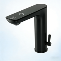 Robinet de lavabo à capteur tactile et à induction sans contact avec affichage numérique LED, double commande, économie d'énergie, monotrou