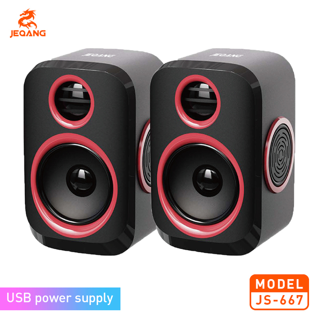 LED RGB Light USB Computer Speakers Stereo Surround Sound Plastic Cabinet Desktop Speakers for PC Laptop Home Office
