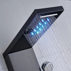 Panel de <span class=keywords><strong>ducha</strong></span> de baño con luz LED de lujo con chorro de lluvia y masaje, <span class=keywords><strong>columna</strong></span> ORB de níquel cepillado y Caño de <span class=keywords><strong>bañera</strong></span> <span class=keywords><strong>para</strong></span> Apartamentos, villas - Product Image 5