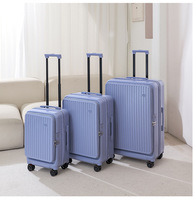 Ensemble de bagages modernes à roulettes avec ouverture latérale, extensibles, en ABS, pour voyage d'affaires, avec serrure à combinaison et compatible TSA