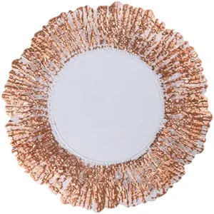 High Quality Luxury Gold Argent Clear Glass Charger Plates For Wedding Low Freight And Fast Failure