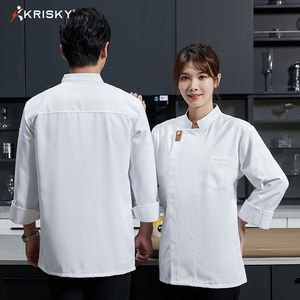 Camisas DE TRABAJO Hi <span class=keywords><strong>Vis</strong></span> para hombre, camisa de taller para hombre, uniforme Unisex, chaqueta de Chef de manga corta, abrigo de Chef para mujer - Product Image 3