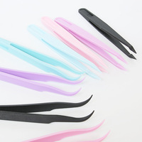 Pince à épiler en plastique multicolores à pointe droite et courbée Songwoo pour la peinture au diamant 5D, outils de peinture au diamant DIY