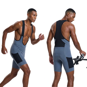 Cuissard de cyclisme pour homme bleu et noir avec dos en mesh rembourré, séchage rapide, en Spandex et Nylon, poche zippée YKK - Product Image 2