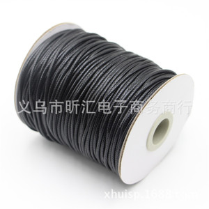 Xinhui Round Waxed Cord <b>Black</b> 1mm Elastic DIY Jewelry Making <b>String</b> Yiwu Origin - Product Image 1