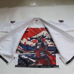 武士道100% コットン柔道Gi大人男性女性子供MMAショートスタイル格闘技ロゴ入り - Product Image 3