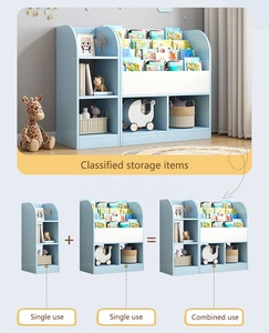 Jiamujia Mẫu Giáo Bằng Gỗ Cuốn Sách Hiển Thị Lưu Trữ Trắng Màu Hồng Màu Xanh Trẻ Em Của Trẻ Em Kệ Sách Cho Trẻ Em - Product Image 6