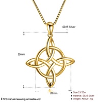 GP36 Vintage Pendentif noeud celtique en argent sterling 925 pour collier Croix irlandaise Arbre de vie Trine Eternity Love Jewelry for Women