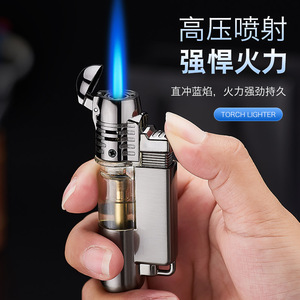 Briquet torche en métal rechargeable coupe-vent haute température pour cigares, camping et usage extérieur - Product Image 2