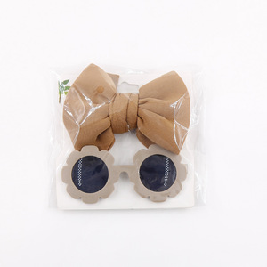 Conjunto de diadema para niños a la moda, diadema sólida, gafas de sol para bebés, accesorios para el cabello sólidos para niñas - Product Image 6