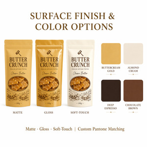 Sachets Mylar Doypack refermables à fermeture éclair <span class=keywords><strong>pour</strong></span> confiseries artisanales, beurre croustillant et cadeaux <span class=keywords><strong>pour</strong></span> l'heure du thé - Product Image 2