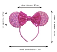 Ziming nouveau conçu souris oreilles bandeau pour filles rouge Sequin arc bandeau Festival fête Cosplay bricolage cheveux accessoires