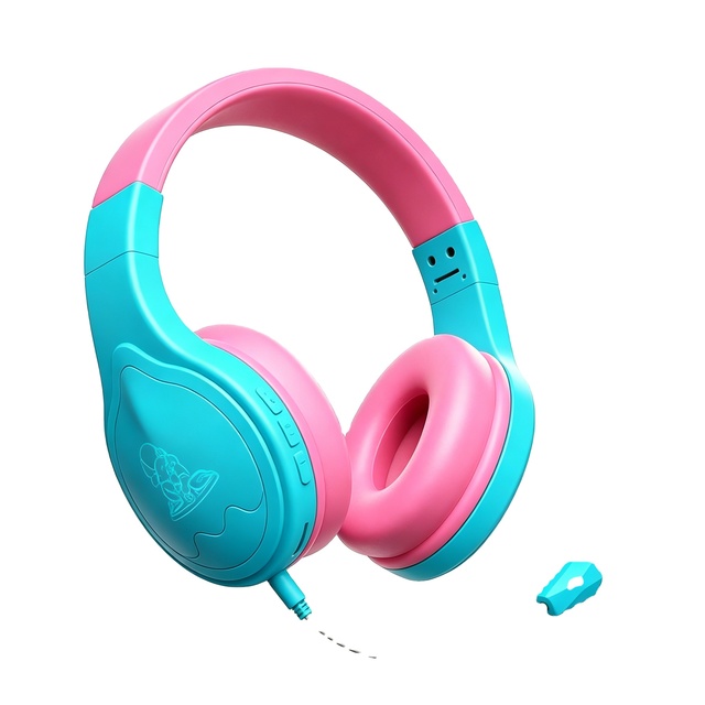 Children RGB Light  Headphones, Over Ear Design With Detachable Microphone, TF Card Function for Music Listening