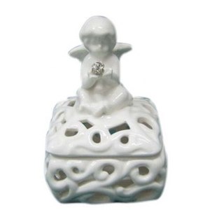Caja de Porcelana Cuadrada con Diseño de Ángel, 70x70, para Almacenamiento Decorativo - Product Image 1