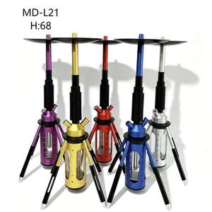 Chicha arabe 68 cm avec trépied, base métallique moderne, pour salon de fumeurs et bar - Product Image 1