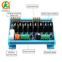 Oshangming Carte d'amplificateur PLC DC à 8 canaux sans contact Contrôle MOS Isolation optocoupleur Protection contre les courts-circuits sans contact