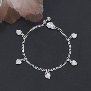 Bracelet à breloques tendance pour femme JXX avec pendentif cœur plaqué argent et chaîne de bijoux - Product Image 6