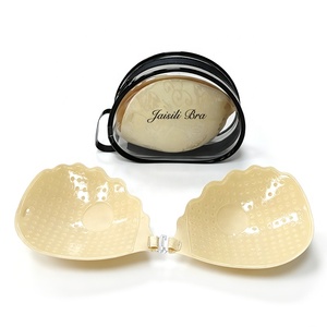 Lace Shell Shape Sticky <strong>Bra</strong> <strong>Strapless</strong> Self Adhesive Push up <strong>Bra</strong> with Removable <strong>Clear</strong> Strap - Product Image 1