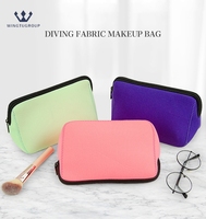Sac de rangement portable en tissu de plongée pour maquillage et téléphone portable, personnalisable avec logo, pour femme, vente en gros