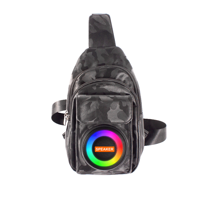 CH-804 Compact Backpack Speaker 52mm 10W High-Power Audio 2500mAh Battery Wireless BT 5.3 RGB TF Card Support for Outdoor Use