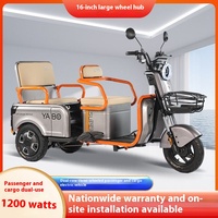 Tricycle Électrique 48V 600W Neuf en Acier, Vente Directe Usine, pour Passagers et Marchandises, Navette Double Usage pour Enfants et Personnes Âgées