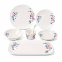 Vaisselle en mélamine pour fête à domicile, motif floral de printemps, papillons et fleurs, ensemble d'assiettes et de bols, incassable, qualité alimentaire