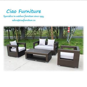 Foshan Handgemaakte Tuinmeubelen Sofa Set Met Kussen Buiten Recreatiegebied Sofa Module Pe Rotan Sofa Tuin Lounge Set 2 + 1 + 1 - Product Image 6