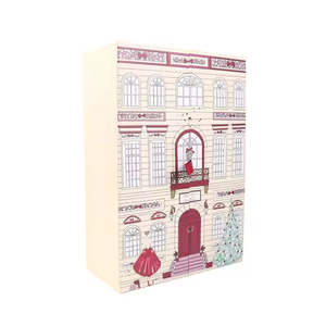 Hermosa caja de calendario de Adviento personalizada con materiales reciclados en relieve Cierre magnético-Diseño de cajón de calendario de Navidad de 24 días - Product Image 2