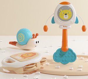 Wholesale 5-piece Set of Musical Instrument Cute <b>Drum</b> <b>Plastic</b> Musical Instrument Baby Hammer Rattles Teething Toy - Product Image 2
