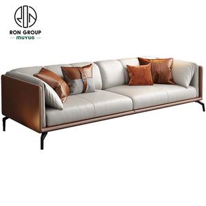 Lujo moderno diseño <span class=keywords><strong>italiano</strong></span> sala de estar dormitorio muebles de cuero 4 asientos sofá de esquina - Product Image 6