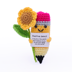 ตุ๊กตาถักไหมพรมรูปดินสอขนาดเล็ก ของขวัญสนุกๆ สำหรับเพื่อนสนิท ของขวัญสร้างแรงบันดาลใจด้านสุขภาพจิต - Product Image 2