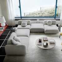 Ensemble de canapés modulaires en tissu velours nordique moderne, modèle Geju 10624, pour bureau, réception, salon, canapé sur pied