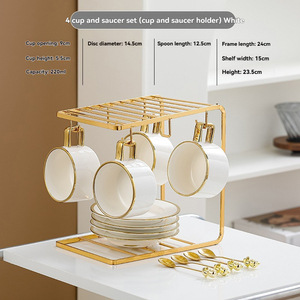 Coffee <b>cup</b> <b>set</b> featuring high-end and exquisite design, a small-scale collection of European-style ceramic <b>cups</b> and saucers - Product Image 2