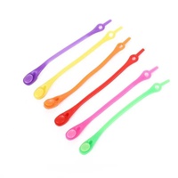Lacets sans nœuds à boucle en silicone élastique, colorés, pour hommes, femmes, enfants et adultes