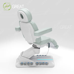 Kasur Salon wajah Spa elektrik 4 motor, tempat tidur terapi pijat kontrol kaki Modern dengan lampu - Product Image 5