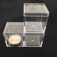 Boîte en plastique transparente carrée de 3,3 cm de qualité alimentaire PS SLH-ZFX-3.3, épaisseur 1,8 mm, mini boîte de rangement pour bijoux et spécimens, vente en gros