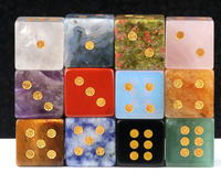 Vente en gros de dés polyédriques carrés en pierre naturelle faits à la main Maiteqi, coins arrondis, 16 mm, D6, pierres précieuses obsidienne aventurine, écologiques
