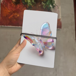 Diario Vintage A6 con colgante de hoja Regalo ideal para jefes y líderes de empresas en aniversarios de trabajo con irides transparentes - Product Image 3