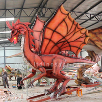 Robot monstre animé grandeur nature, dragon animatronique géant