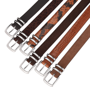 Ceintures personnalisables à imprimé animal : imprimé léopard, imprimé serpent et ceintures en daim gaufré crocodile avec boucles <span class=keywords><strong>argent</strong></span>ées vintage - Product Image 1