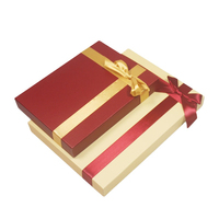 Boîte cadeau haut de gamme personnalisable en taille ajustable, gaufrée et recyclable, pour la Saint-Valentin et la Fête des Mères, avec décoration de nœud noir et blanc